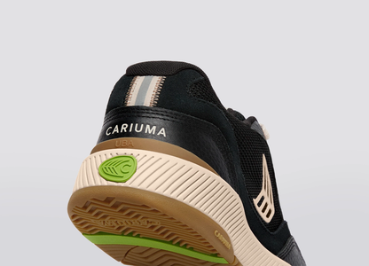 UBA PRO Black Suede and Mesh Light Cream Logo Sneaker