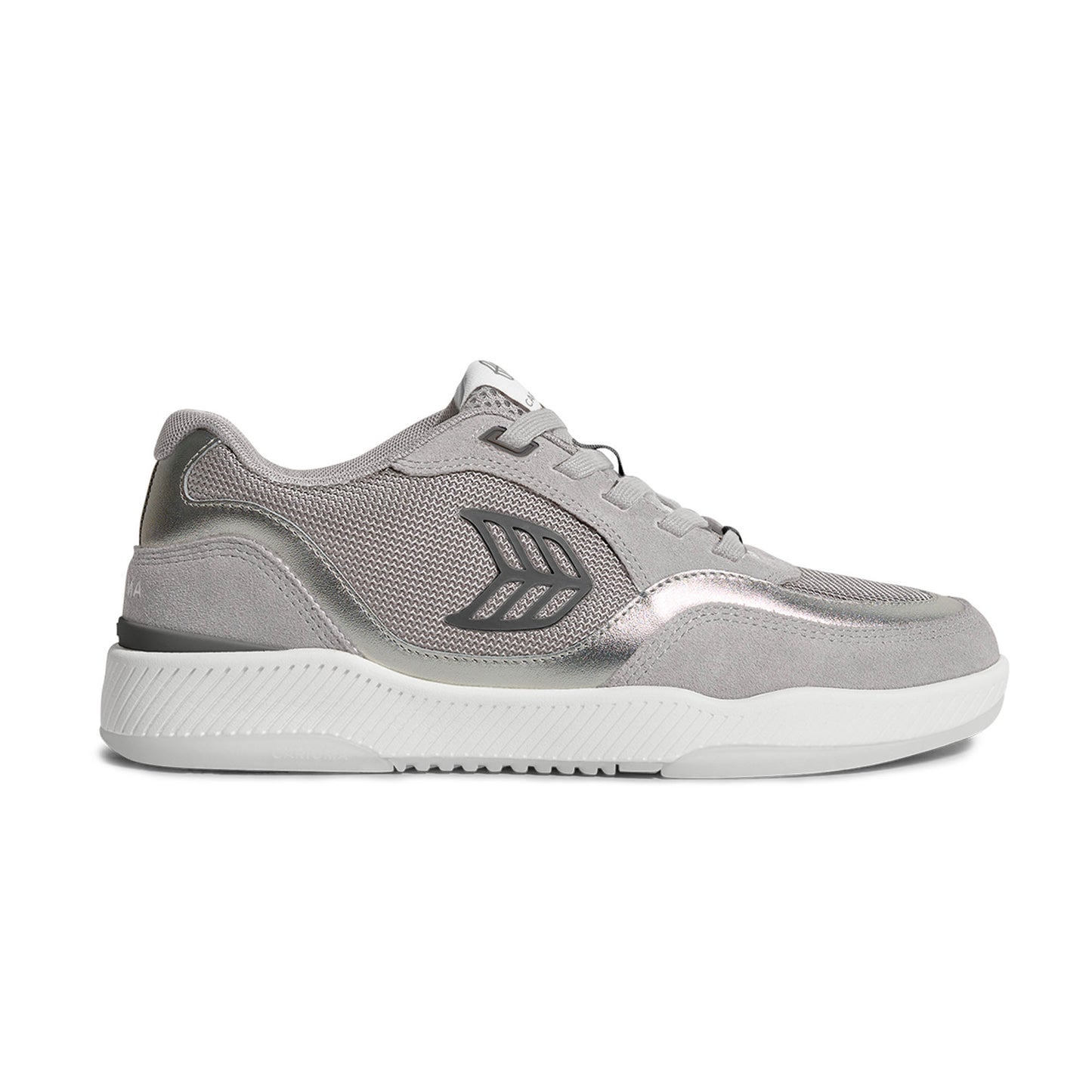 UBA Light Grey Suede and Mesh Charcoal Grey Logo Silver Accents Sneaker