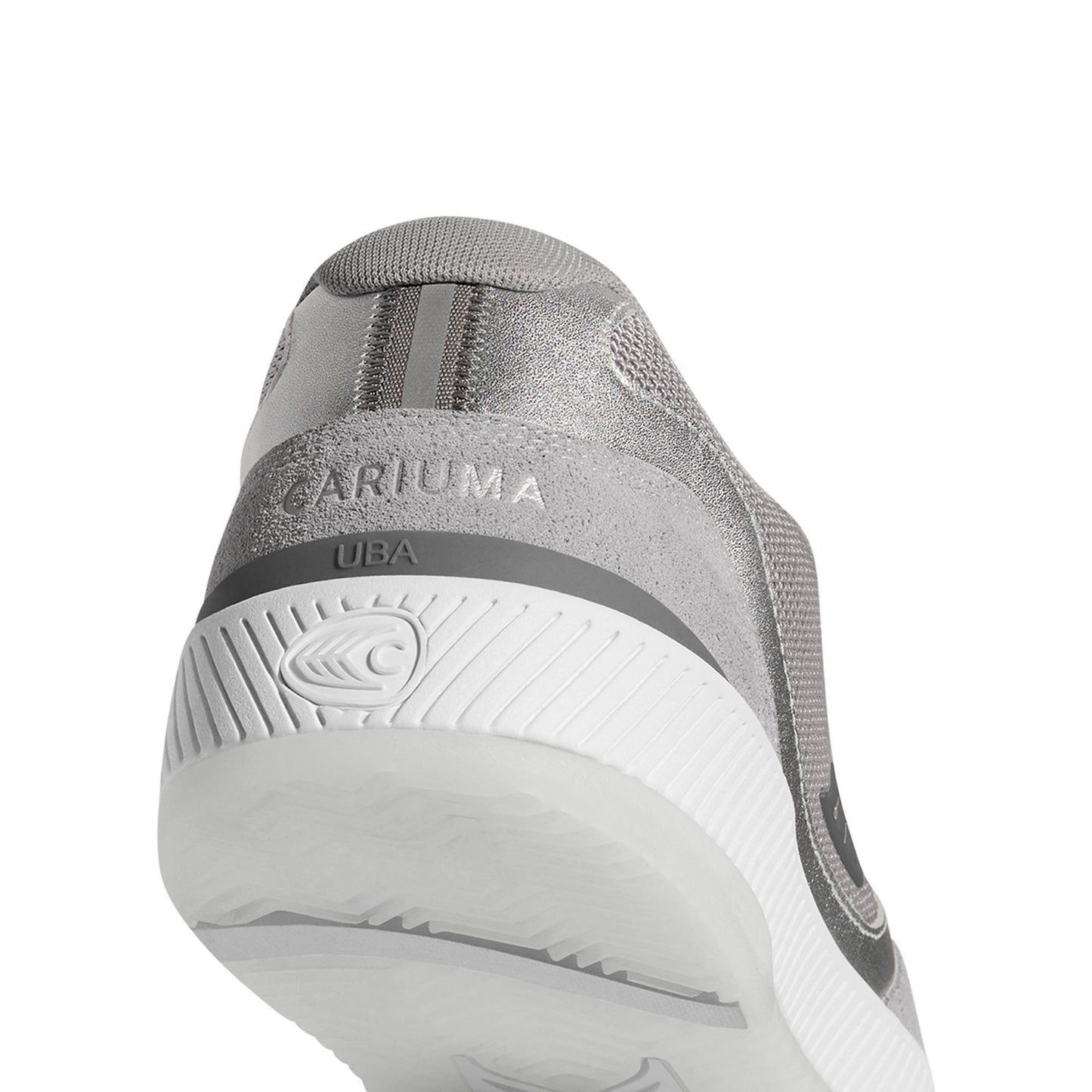 UBA Light Grey Suede and Mesh Charcoal Grey Logo Silver Accents Sneaker