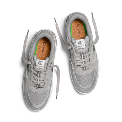 UBA Light Grey Suede and Mesh Charcoal Grey Logo Silver Accents Sneaker