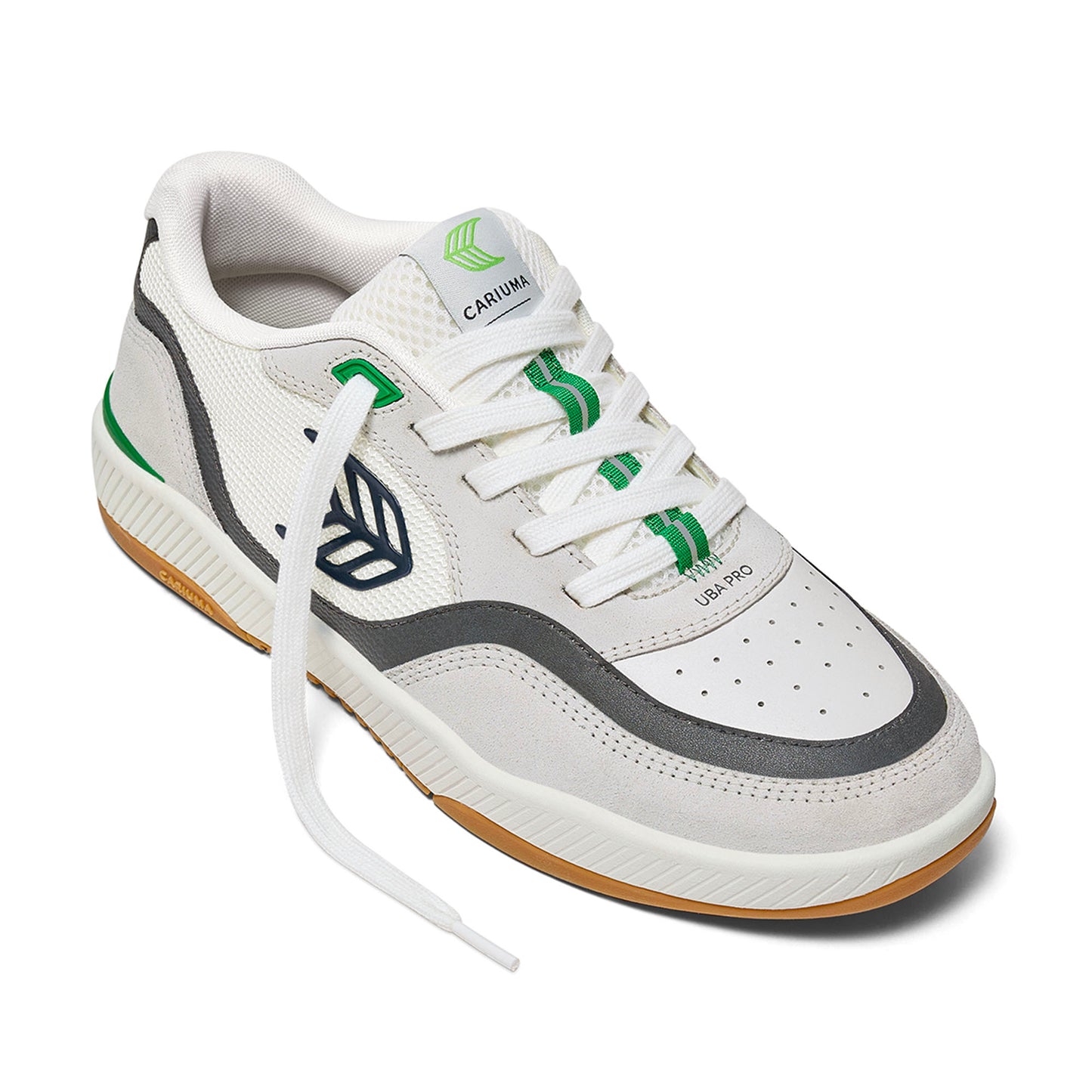 UBA PRO Smoke White Suede Off-White Mesh Black Logo Green Sneaker