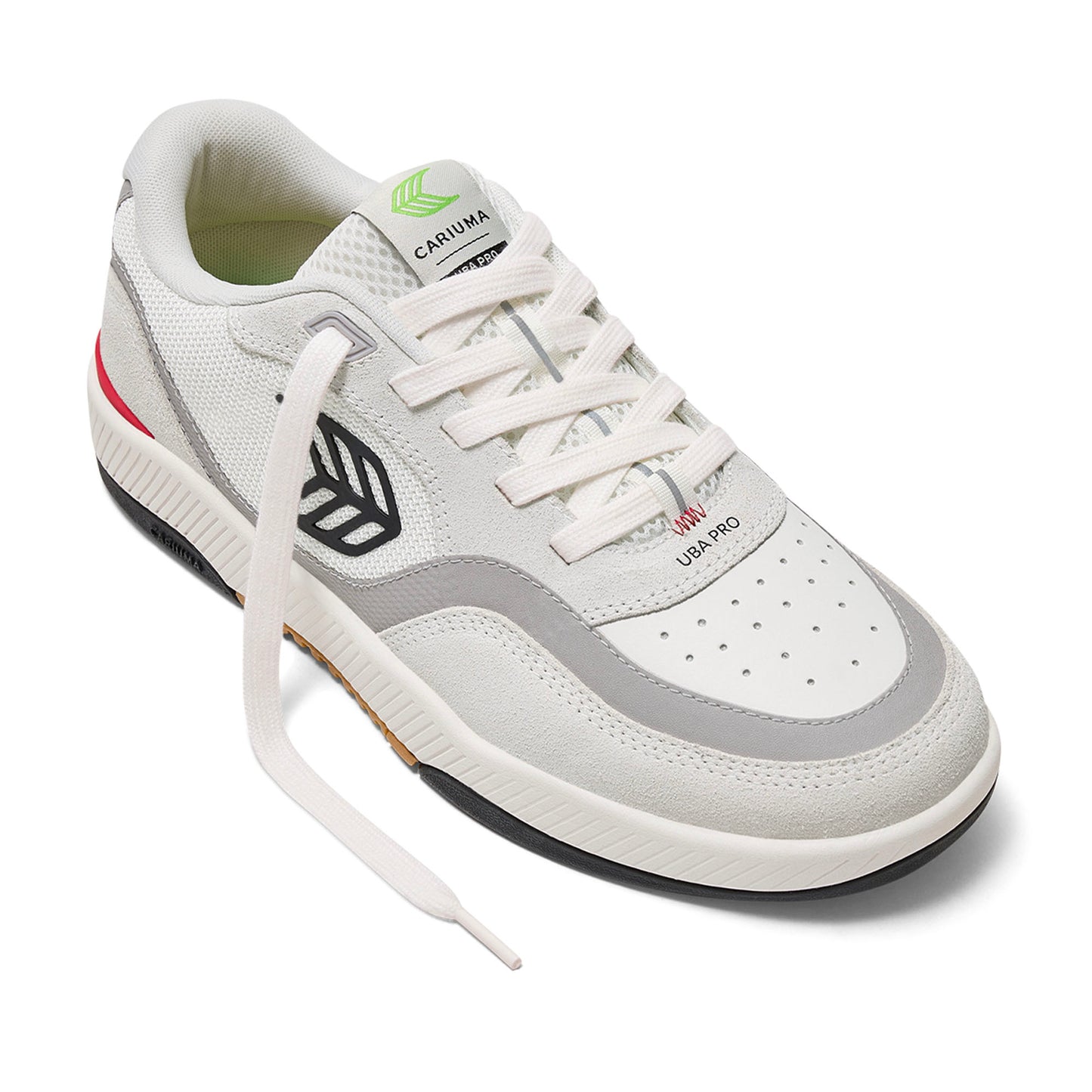 UBA PRO Smoke White Suede Off-White Mesh Black Logo Red Sneaker