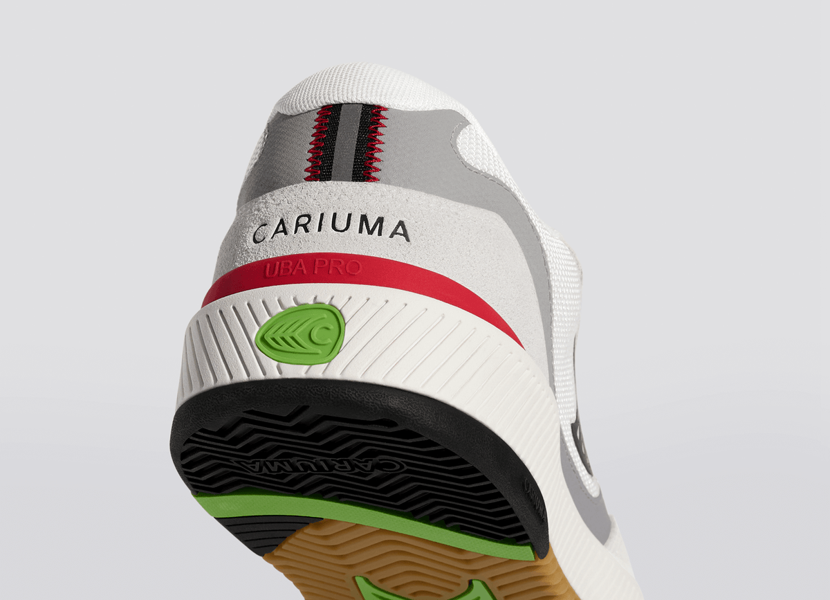 UBA PRO Smoke White Suede Off-White Mesh Black Logo Red Sneaker