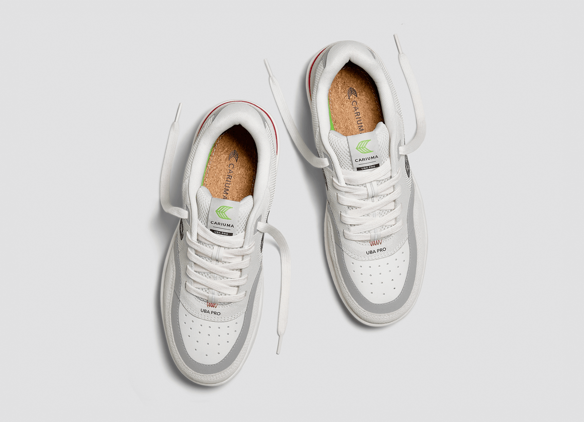 UBA PRO Smoke White Suede Off-White Mesh Black Logo Red Sneaker