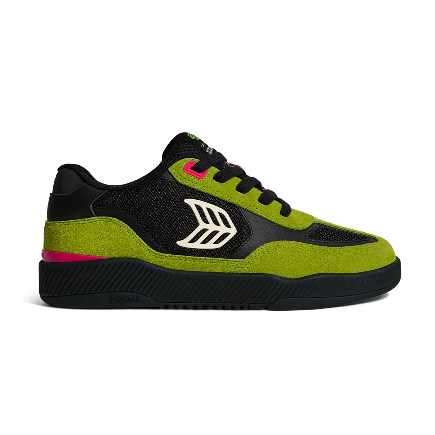 Skategoat C25 PRO Lime Green Suede Black Mesh Ivory Logo Pink Sneaker