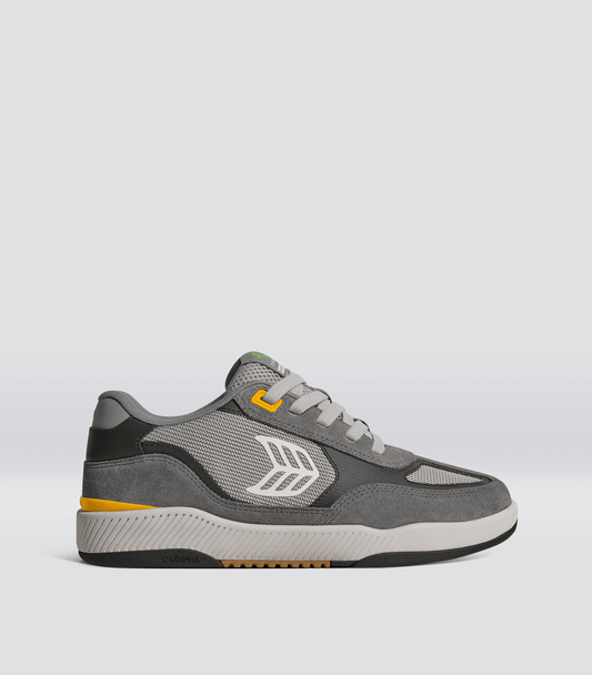 Skategoat C25 PRO Charcoal Grey Suede Light Grey Mesh Ice Logo Yellow Sneaker