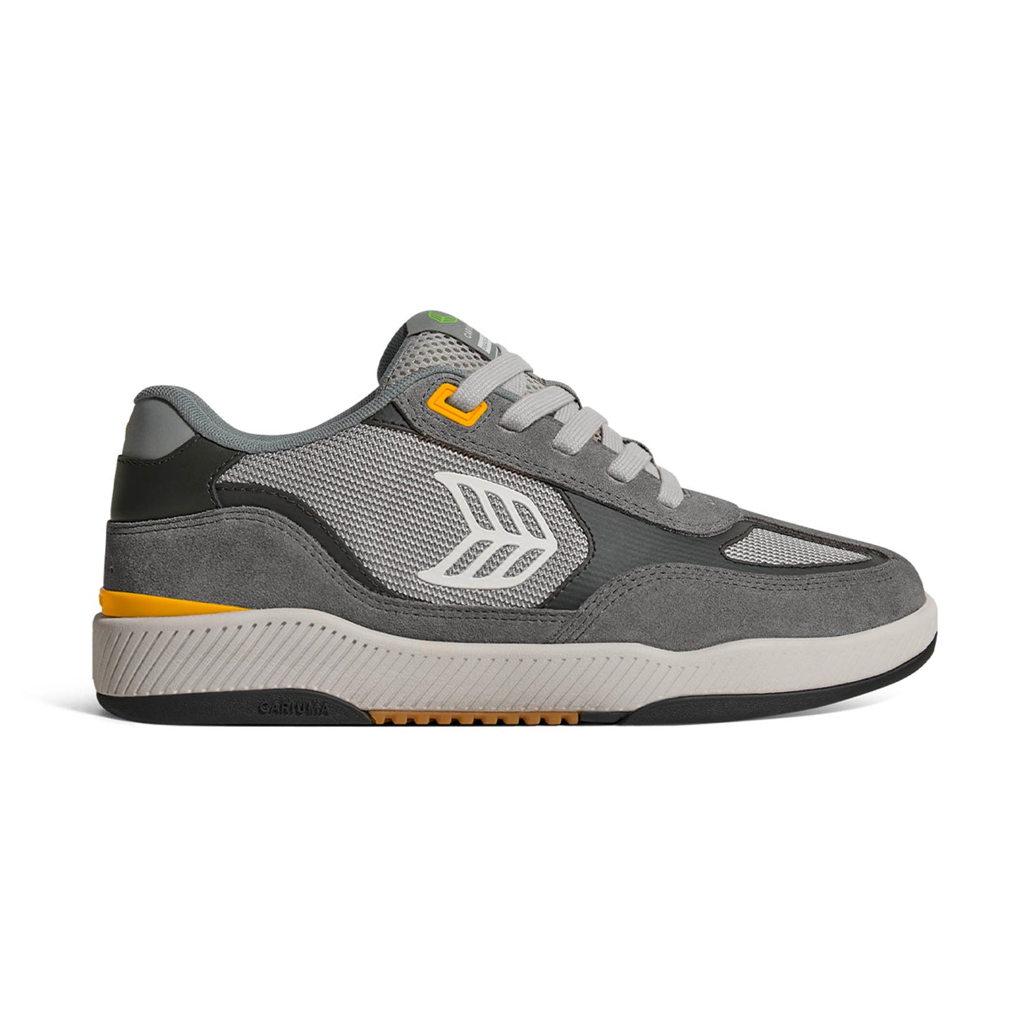 Skategoat C25 PRO Charcoal Grey Suede Light Grey Mesh Ice Logo Yellow Sneaker