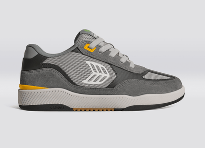 Skategoat C25 PRO Charcoal Grey Suede Light Grey Mesh Ice Logo Yellow Sneaker