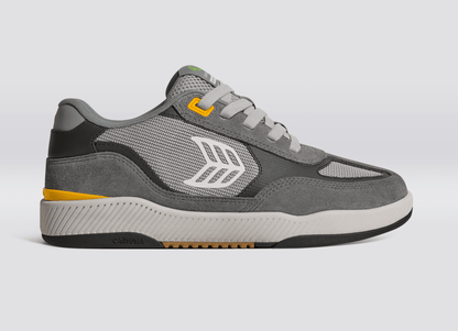 Skategoat C25 PRO Charcoal Grey Suede Light Grey Mesh Ice Logo Yellow Sneaker