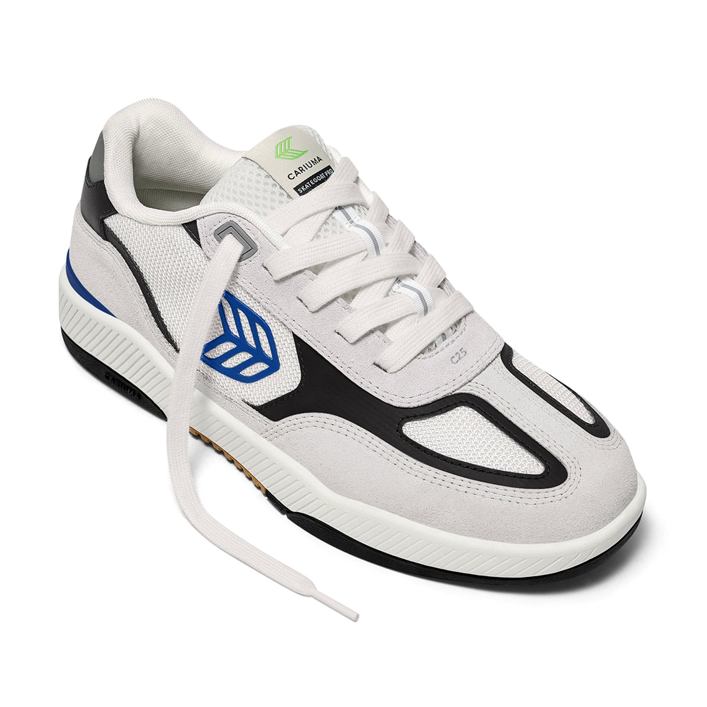 Skategoat C25 PRO Smoke White Suede Off-White Mesh Bold Blue Logo Black Sneaker