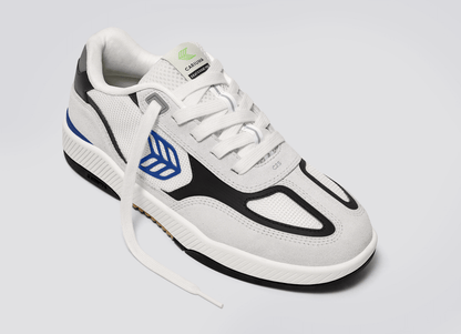 Skategoat C25 PRO Smoke White Suede Off-White Mesh Bold Blue Logo Black Sneaker